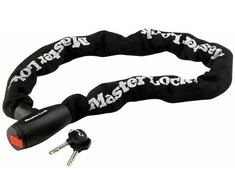Masterlock MASTER LOCK grūdinto plieno dviračio spyna juodu nailoniniu apvalkalu ir 4 raktais