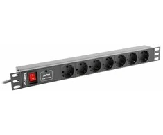 LANBERG PDU-07F-0200-IEC-BK PDU 1U 10A 7 sockets schuco 2m Juodas