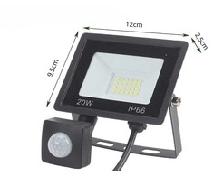 Halogeninis LED prožektorius 20 W 6000 K su sutemų-aušros jutikliu IP66
