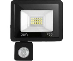 LED šviestuvas su judesio jutikliu 20W 6000K IP66