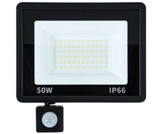 LED prožektorius su judesio ir šviesos jutikliu 50W 6000K IP66