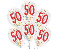 „Happy Birthday Droplets“ balionai, pripildyti 50 konfeti, 6 vnt. 11 colių (27,5 cm)