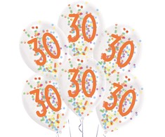 „Happy Birthday Droplets“ balionas su 30 konfeti lašelių, 6 dalių, 27,5 cm