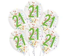 „Happy Birthday Droplets“ konfeti pripildyti balionai, 6 vnt. 11 colių (27,5 cm)