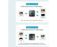 Vention 2-Port HDMI Bi-Direction 4K Switcher Juodas ABS Type