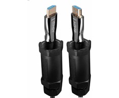 HDMi Kabelis - LINDY Apsaugotas Pluoštinis Hibridinis HDMI 8K60 Kabelis, 15 m, Juodas