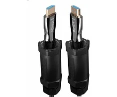 HDMi Kabelis - LINDY Apsaugotas Pluoštinis Hibridinis HDMI 8K60 Kabelis, 20 m, Juodas