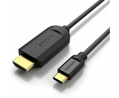 Kabelis USB Vention USB-C - HDMI 1 m Juodas (CGUBF)
