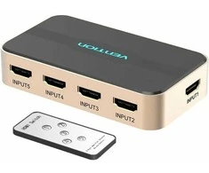 „Vention“ 5 įėjimų ir 1 išėjimo HDMI komutatorius Juodas