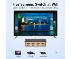 „Vention“ 5 įėjimų ir 1 išėjimo HDMI komutatorius Juodas