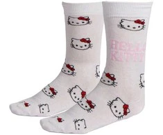 Hello Kitty baltos suaugusiųjų ilgos kojinės 36/43