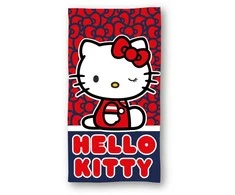 Hello Kitty Cutie Style vonios rankšluostis, paplūdimio rankšluostis 70x140cm (greitai džiūstantis)