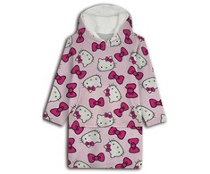 Hello Kitty kaspinėlis suaugusiems, nešiojamas pliušinis poliarinis pledas, pončas