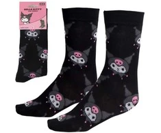 Hello Kitty Kuromi juodos suaugusiųjų kojinės iki kelių 36/43