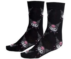 Hello Kitty Kuromi juodos suaugusiųjų kojinės iki kelių 36/43