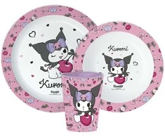 Hello Kitty Kuromi pietų servizas, mikroplastiko, su puodeliu 260 ml
