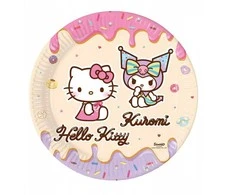 Hello Kitty Kuromi popierinės lėkštės, 8 vnt., 23 cm, FSC