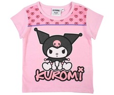 Hello Kitty Kuromi šviesiai rožiniai vaikiški trumpi marškinėliai, 8 metai