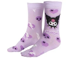 Hello Kitty Kuromi violetinės ilgos kojinės suaugusiems 36/43