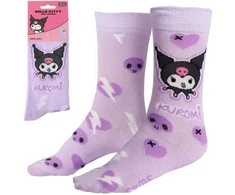 Hello Kitty Kuromi violetinės ilgos kojinės suaugusiems 36/43