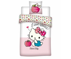 „Hello Kitty“ obuolių spalvos vaikiškos patalynės komplektas 100–140 cm, 40–45 cm