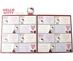 „Hello Kitty“ obuolių užrašinės etiketės, 16 vnt.