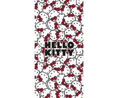 Rankšluostis Ręcznik plażowy 70 x40 Hello Kitty kotki kokardki raudona balta juoda bawełniany Kids25