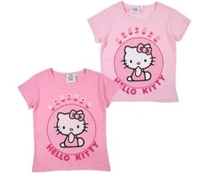 Hello Kitty rožiniai vaikiški trumpomis rankovėmis marškinėliai, 3-8 metų