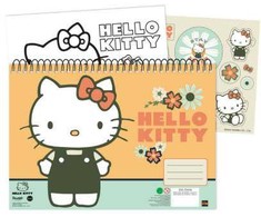Hello Kitty „Stay Sunny“ A/4 spiralinė eskizų knyga su 40 lapų ir lipdukais