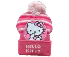 Hello Kitty tamsiai rožinė vaikiška kepurė