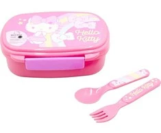 Hello Kitty Vienaragio sumuštinių dėžutė + stalo įrankių rinkinys