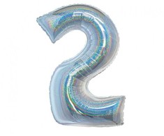 GoDan Balon foliowy B_C Cyfra2 hologr sreb CH-BHS2 44734