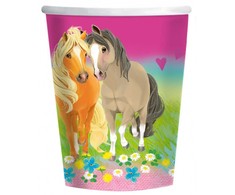 „Horses Pretty Pony“ popierinių puodelių rinkinys, 8 vnt. - 250 ml