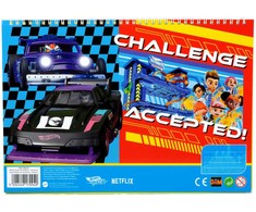 „Hot Wheels Challenge“ A/4 spiralinė eskizų knygelė su 40 lapų ir lipdukais
