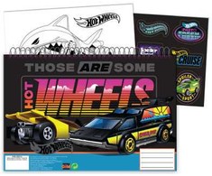 „Hot Wheels“ „Flame Runner“ A/4 spiralinis eskizų sąsiuvinis su 40 lapų ir lipdukais