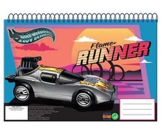 „Hot Wheels“ „Flame Runner“ spiralinis eskizų sąsiuvinis, A4, 30 lapų