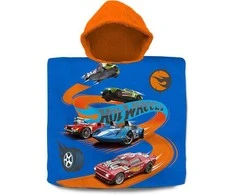 Kids Euroswan Ponczo Poncho ręcznik HOT WHEELS vaikams 60x120 kaptur KIDS HW00013