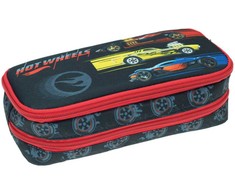 „Hot Wheels“ varžybų pieštukų dėklas su dviem skyriais, 26 cm