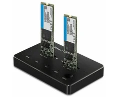 QOLTEC 50310 Drive Docking Station 2x SSD M.2 SATA / NGFF / USB Type C