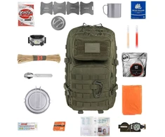 Išgyvenimo kuprinė 36 l su įranga – ​​Brytzky Tactical Polygon Olive V2 | 72 val. krepšys | Evakuacijos krepšys | Bug Out krepšys
