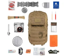 Išgyvenimo kuprinė 36L su įranga – ​​Brytzky Tactical Polygon Coyote V2 | 72 val. krepšys | Evakuacijos krepšys | Išgyvenimo krepšys