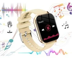 Išmanusis laikrodis moterims, vyrams, guminis dirželis, sportui, „Bluetooth“ skambučiams