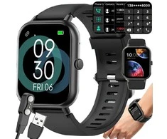 Išmanusis laikrodis moterims, vyrams, guminis dirželis, sportui, „Bluetooth“ skambučiams