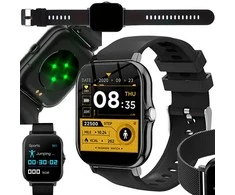 Išmanusis laikrodis moterims, vyrams, guminis dirželis, sportui, „Bluetooth“ skambučiams