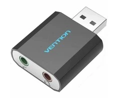 „Vention“ USB išorinė garso plokštė, juodas metalinis tipas