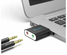 „Vention“ USB išorinė garso plokštė, juodas metalinis tipas