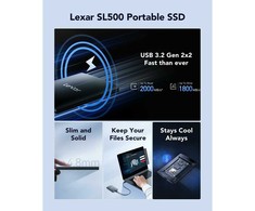 Kietasis diskas Lexar SL500 1TB Portable SSD Drive
