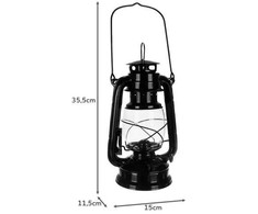 Juoda aliejinė lempa 24 cm