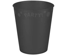Juodas mikro plastiko puodelis, 250 ml