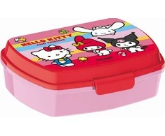 Juokinga plastikinė sumuštinių dėžutė „Hello Kitty“ ir draugai